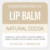 Lip Balm Label - Cocoa Brown - 1,25-inch vierkant (Voorkant)