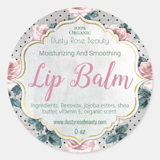  Lip Balm Label Handmade Business (Voorkant)