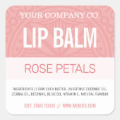 Lip Balm Label - Roos Petals - 1,25-inch vierkant (Voorkant)