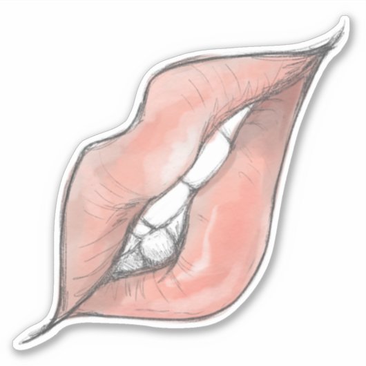 Lip Bite Sticker (Voorkant)