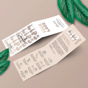 Lip Blush Care Instructies Retro Beige Logo PMU Visitekaartjes