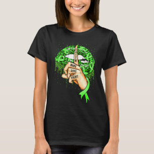 Lip Faith Hope Fight Green Ribbon Mental Heal T-shirt