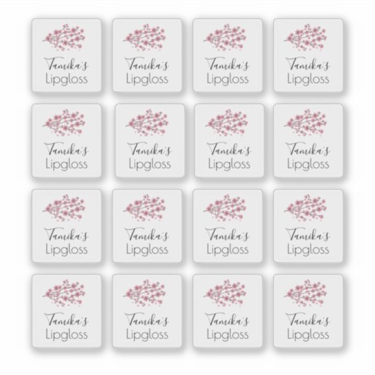 Lip Gloss Packaging Logo Cherry Blossom Tree Sticker (Voorkant)