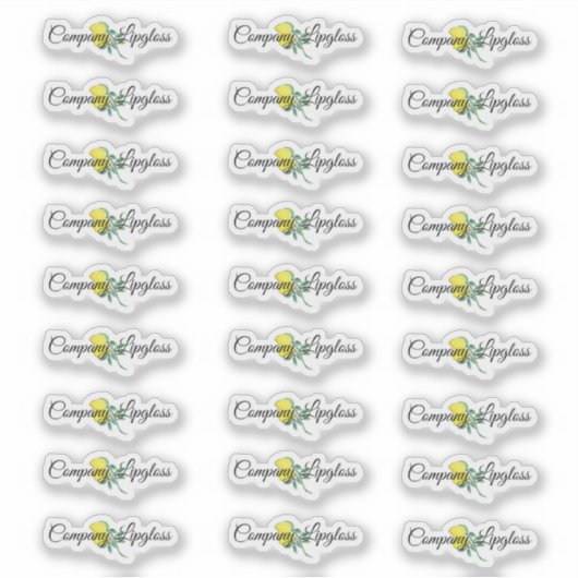 Lip Gloss Packaging Logo Lemon Branding Sticker (Voorkant)