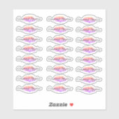 Lip Gloss Packaging Logo Lip Rainbow Branding Sticker (Vel)