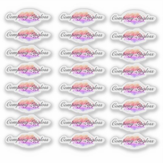 Lip Gloss Packaging Logo Lip Rainbow Branding Sticker (Voorkant)