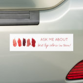 Lip kleuren stalen ruby rood wit promotioneel bumpersticker (Op auto)