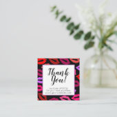 Lip Pattern Dank u Vierkante Visitekaartje (Staand voorkant)