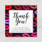 Lip Pattern Dank u Vierkante Visitekaartje (Voorkant)