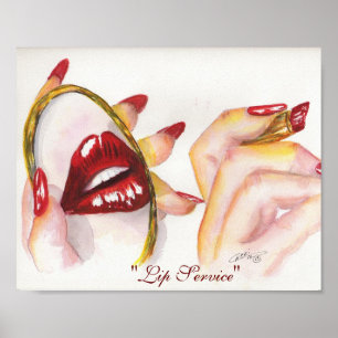 "Lip Service!" 8x10 afdrukken Poster