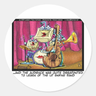 Lip Sinking Band Grappige T-shirts Mokken & Andere Ronde Sticker