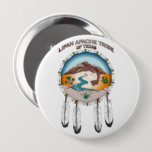 Lipan Apache Tribe van Texas 4-inch Button (Voorkant /achterkant)