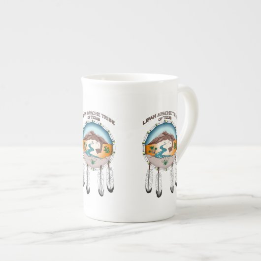 Lipan Apache Tribe van Texas Bone China Mok 10 oz (Voorkant rechts)