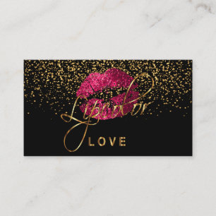 Lipcolor Love with Gold Confetti & Hot Pink Lips Visitekaartje