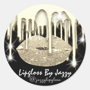 Lipgloss Makeup Gold Drives Packaging Spark vip Ronde Sticker