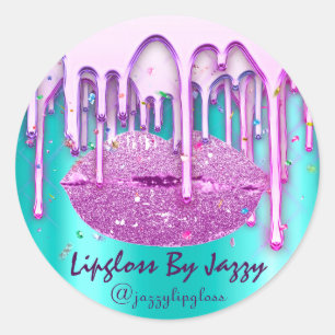 Lipgloss Makeup roze Confetti Drivers Verpakking Ronde Sticker