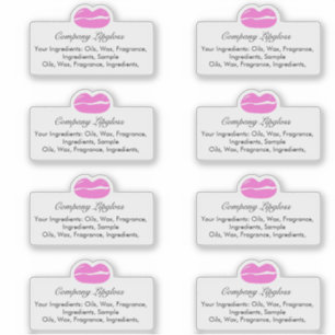 Lipgloss Schoonheidslogo Ingredient Bedrijf Sticker