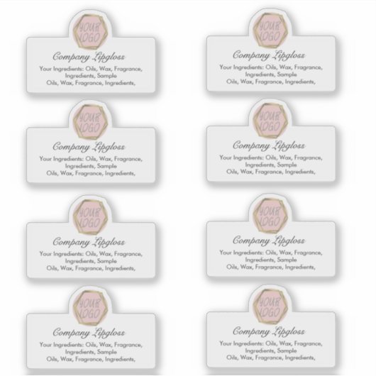 Lipgloss uw eigen Logo Ingrediënt BedrijfsSticker Sticker (Voorkant)