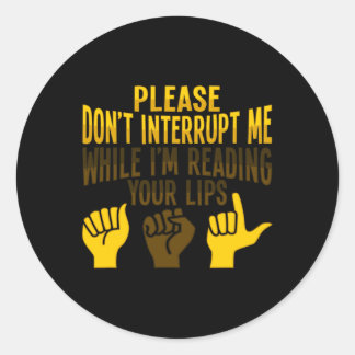 Liplezing ASL Handgebaar Doof Gehoorverlies AWA Ronde Sticker