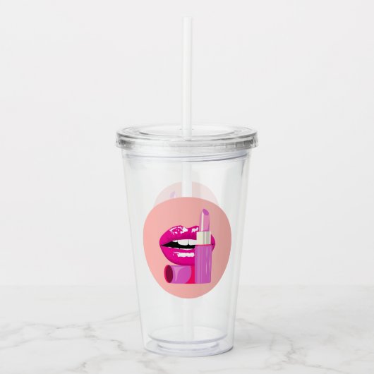 Lippen Acryl Drinkbeker (Voorkant)