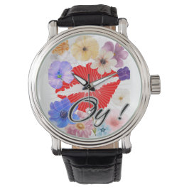 Lippen en bloemen horloge