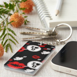 Lippen en liefdespraat sleutelhanger