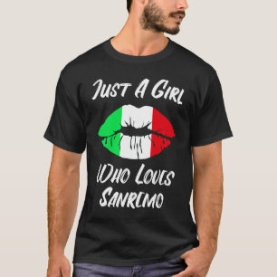 Lippen en mond houden van Italiaanse vlag Sanremo T-shirt
