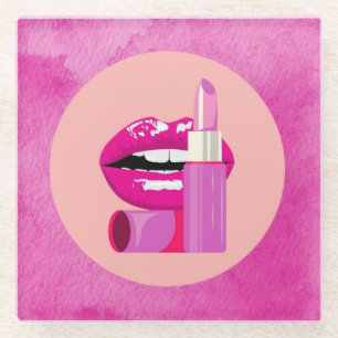 Lippen Glazen Onderzetter