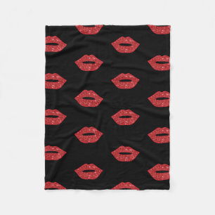 Lippen Glitter Kusjes Elegante Vrouwelijke Meisjes Fleece Deken