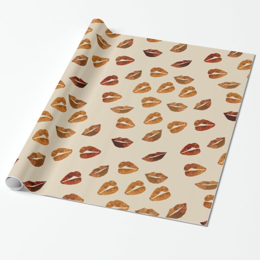 Lippen Gouden folie Wrapping Papier (Uitgerold)