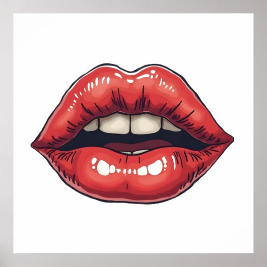Lippen handgetekend poster (Voorkant)