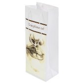 Lippen & neus potlood tekening aangepaste geschenk wijn cadeautas (Achterkant Gekanteld)