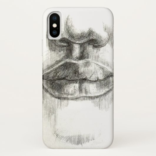 Lippen & neus tekening iPhone Case (Achterkant)