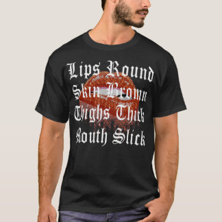 Lippen Rond Huid Bruin Dijen Dik Mond T-shirt