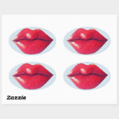 Lippen Stickers, Grote sappige rode lippen sticker (Vel)