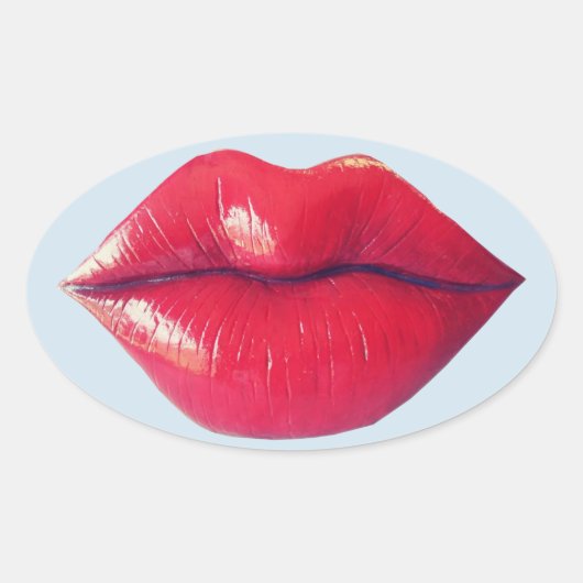 Lippen Stickers, Grote sappige rode lippen sticker (Voorkant)