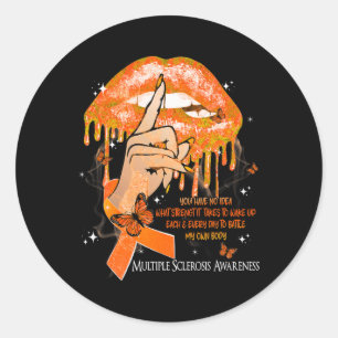 Lippen Vlinders Vrouwen Multiple Sclerosis Awarene Ronde Sticker
