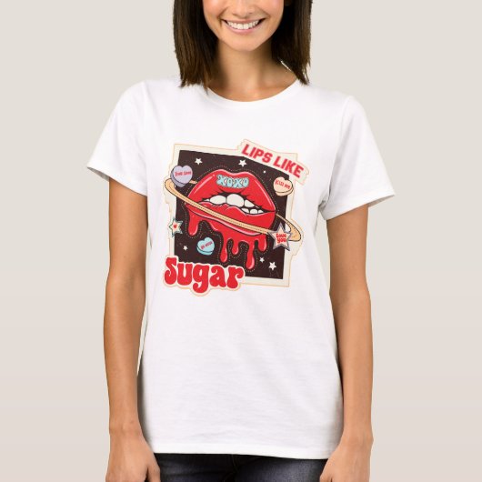 Lippen zoals suiker t-shirt (Voorkant)