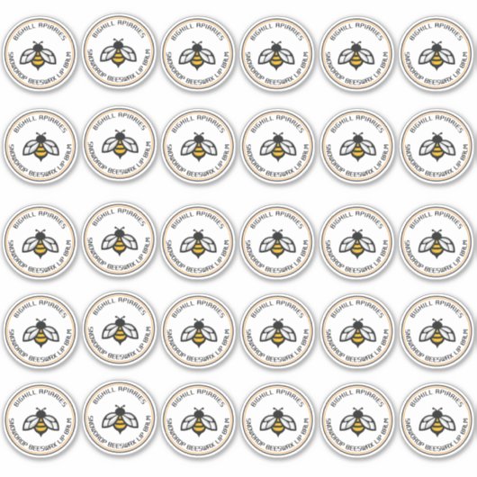 Lippenbalsem Ronde Container Sticker 32" Bijen (Voorkant)