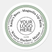 Lippenbalsemlabel met bewerkbare Logo en donkere t Ronde Sticker (Voorkant)