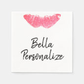 Lippenstift afdruk roze lippenstift servet (Voorkant)