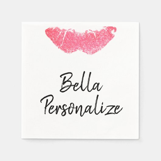 Lippenstift afdruk roze lippenstift servet (Voorkant)