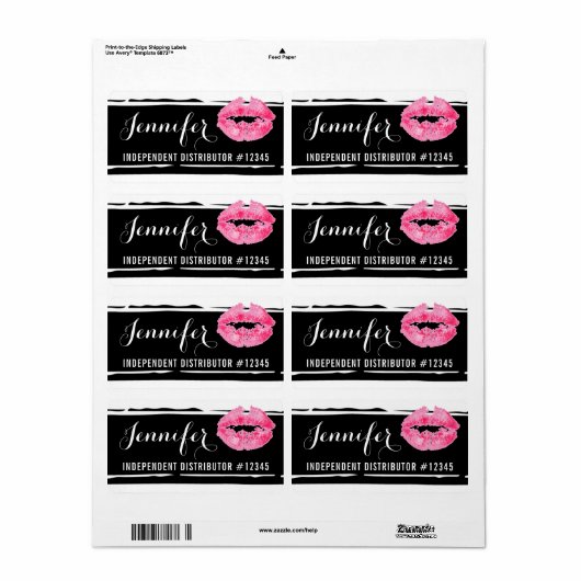 Lippenstift Distributeur Gepersonaliseerde Hostess Etiket (Full Sheet)
