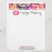 Lippenstift Distributeur Marketing Bloemen Kiss Li Briefhoofd Ontwerp (Voorkant / Achterkant)