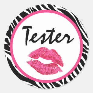 Lippenstift Distributeur Product Tester Zebra Kiss Ronde Sticker