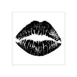 Lippenstift kussen op lippen rubberstempel
