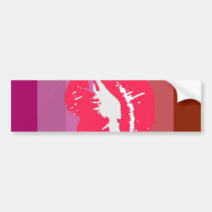 Lippenstift Lesbische Pride Vlag en Lippen Bumpersticker