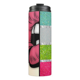 Lippenstift Pop Art | Faux Glitter Thermosbeker