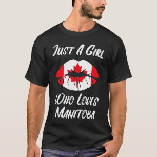 Lips and Mouth Love Canadian Flag Manitoba T-shirt