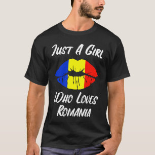Lips and Mouth Love Roemeense vlag Roemenië T-shirt
